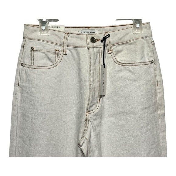 WeWoreWhat Icon Jean Zic Classic High-Waist Boot-Cut Stretch Twill White Denim - Picture 6 of 13